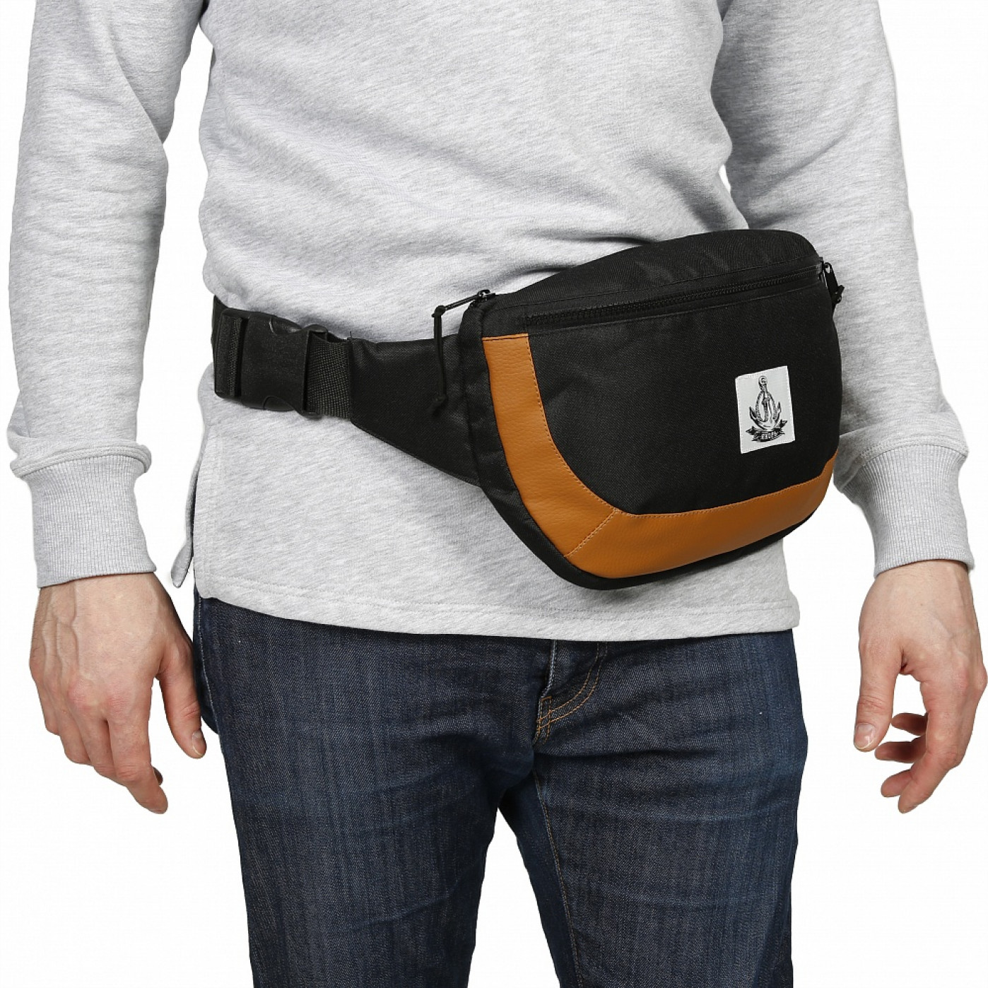 Сумка поясная Якорь Баркаc Полностью черная