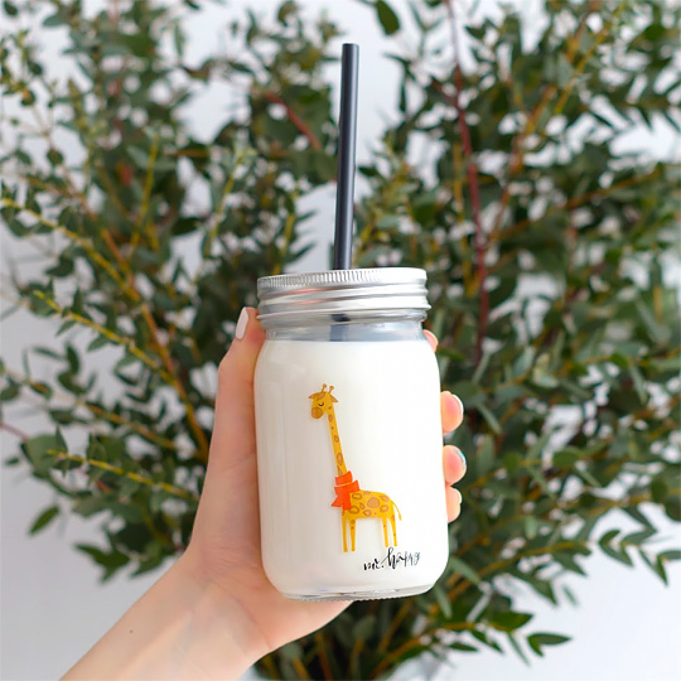 Банка для напитков с крышкой 'Happy' Жираф