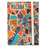 Пластиковая обложка на паспорт Карта Москвы текстиль