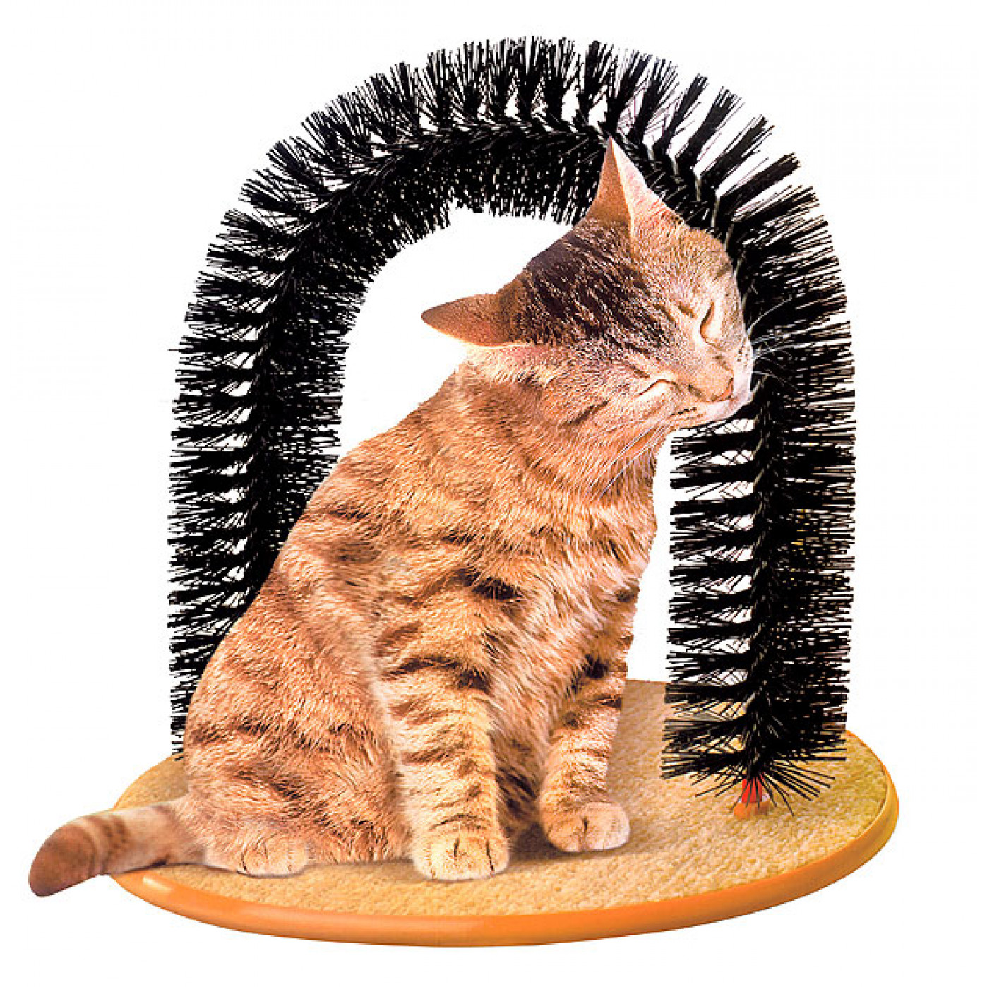 Когтеточка чесалка для кошек в форме арки / Комплекс для кошек щеткой и когтеточкой, цена 999 руб.