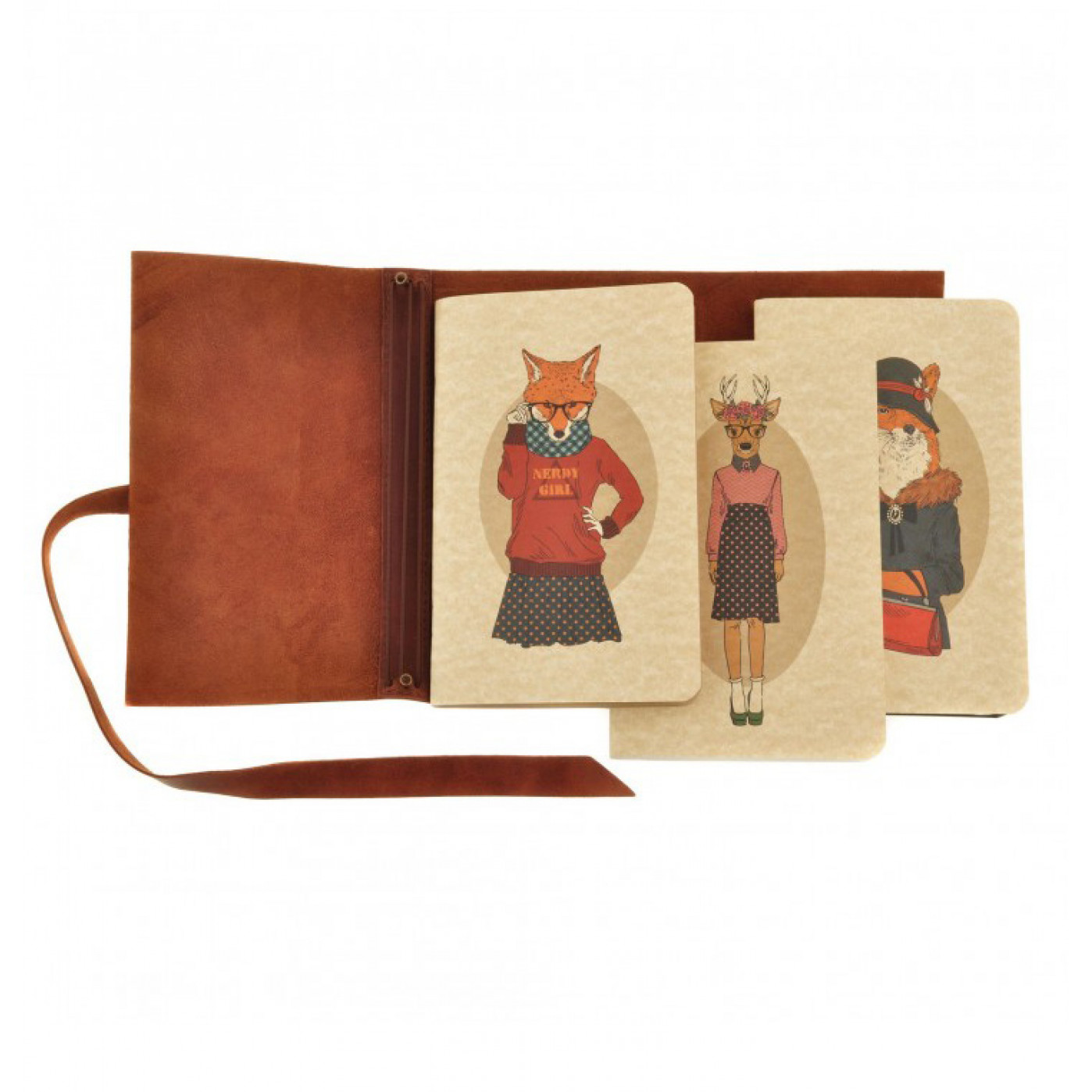 Кожаный софт-бук Hipster girl Blanknote