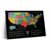 Скретч Карта The Travel Map of the USA Black