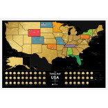 Скретч Карта The Travel Map of the USA Black