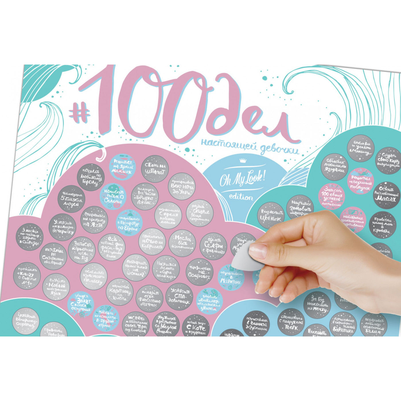 Мотивационный постер 100 дел настоящей девушки