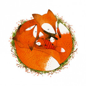 Авторская открытка Foxes