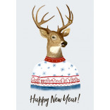Авторская открытка Happy New Year Deer 