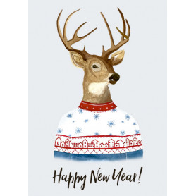Авторская открытка Happy New Year Deer 
