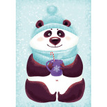 Авторская открытка Winter panda