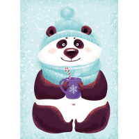 Авторская открытка Winter panda Авторская открытка Winter panda