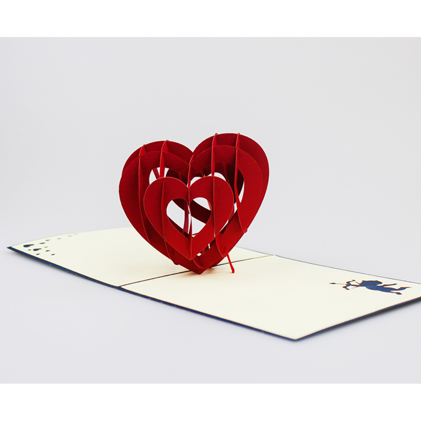 Объёмная сердце открытка валентинка