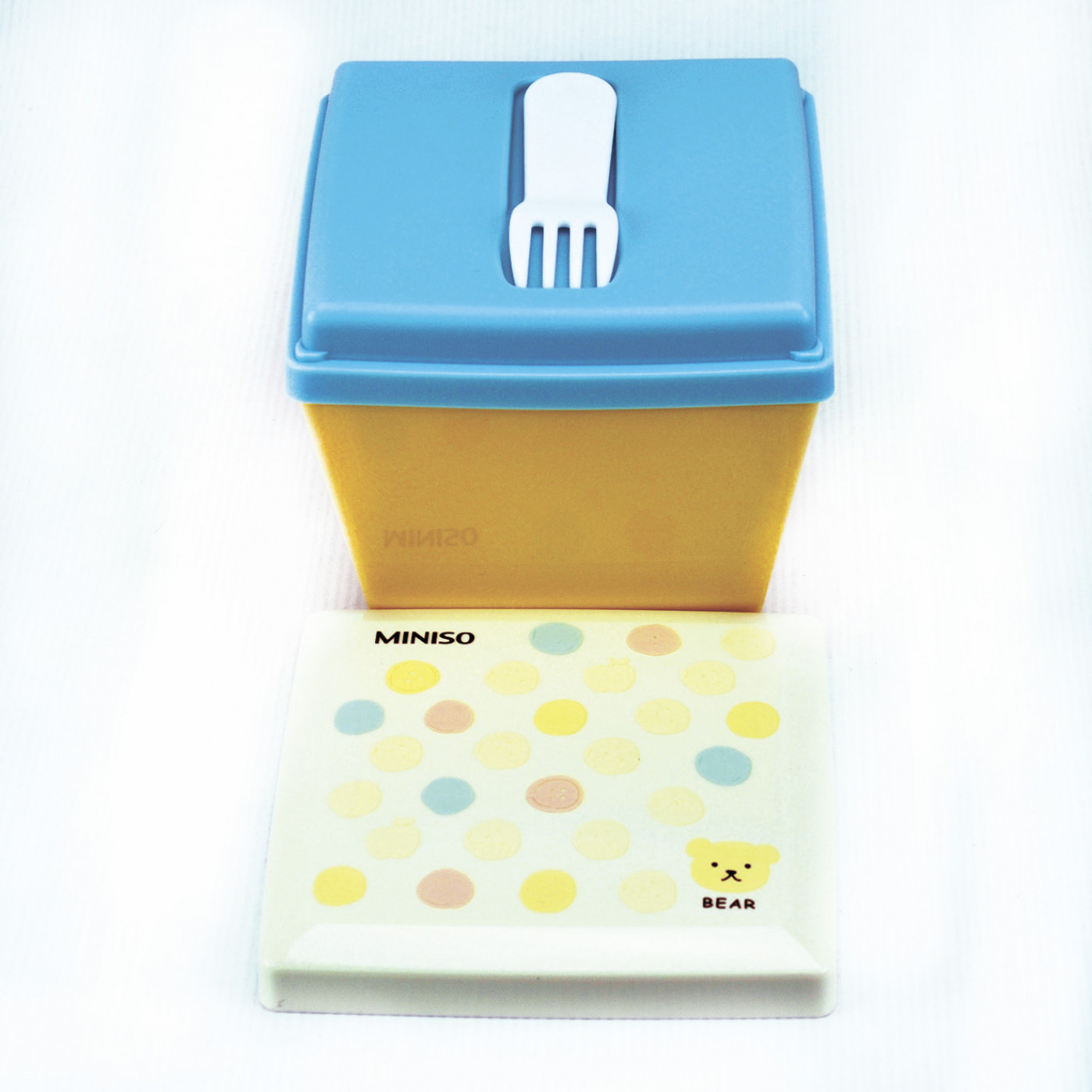 Двухкамерный ланч-бокс Bento Miniso 1200 мл Двухкамерный ланч-бокс Bento Miniso 1200 мл
