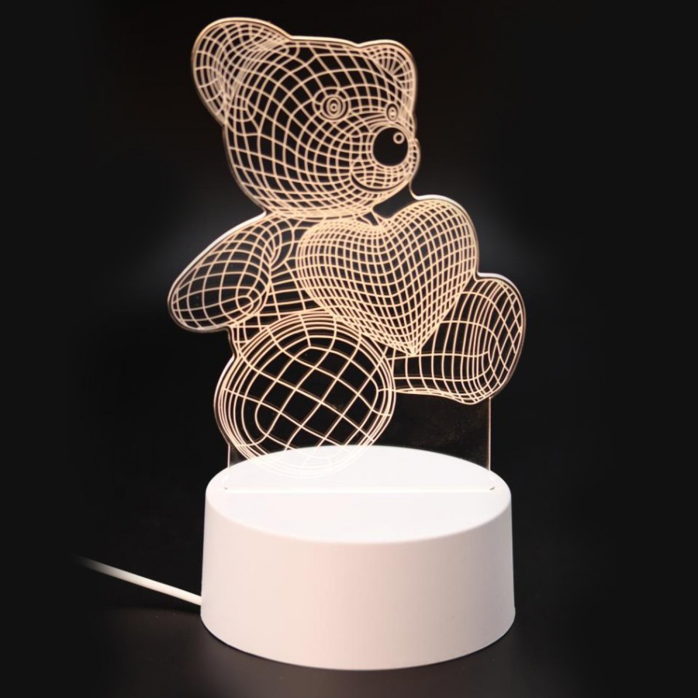3D Светильник Мишка с сердцем
