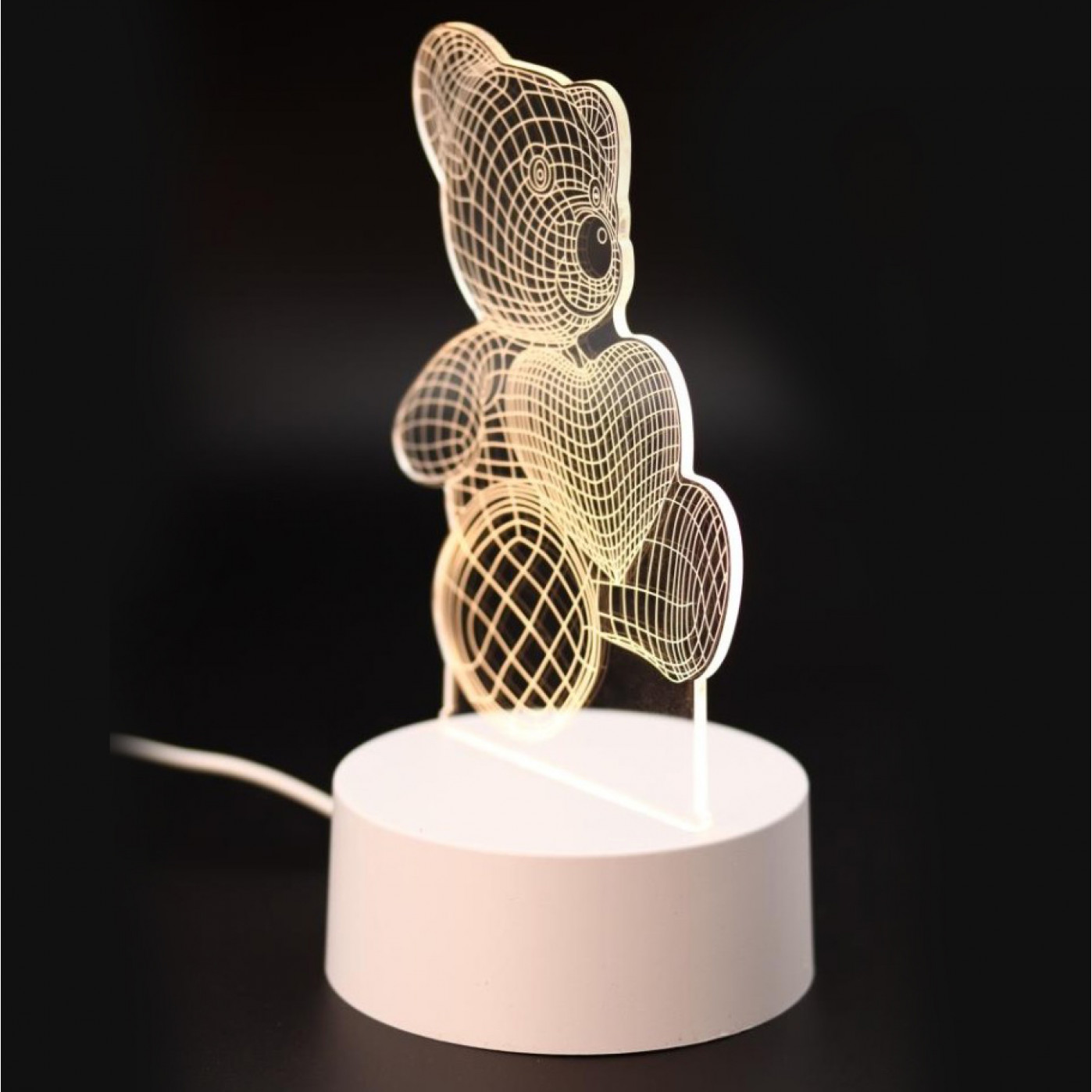 3D Светильник Мишка с сердцем