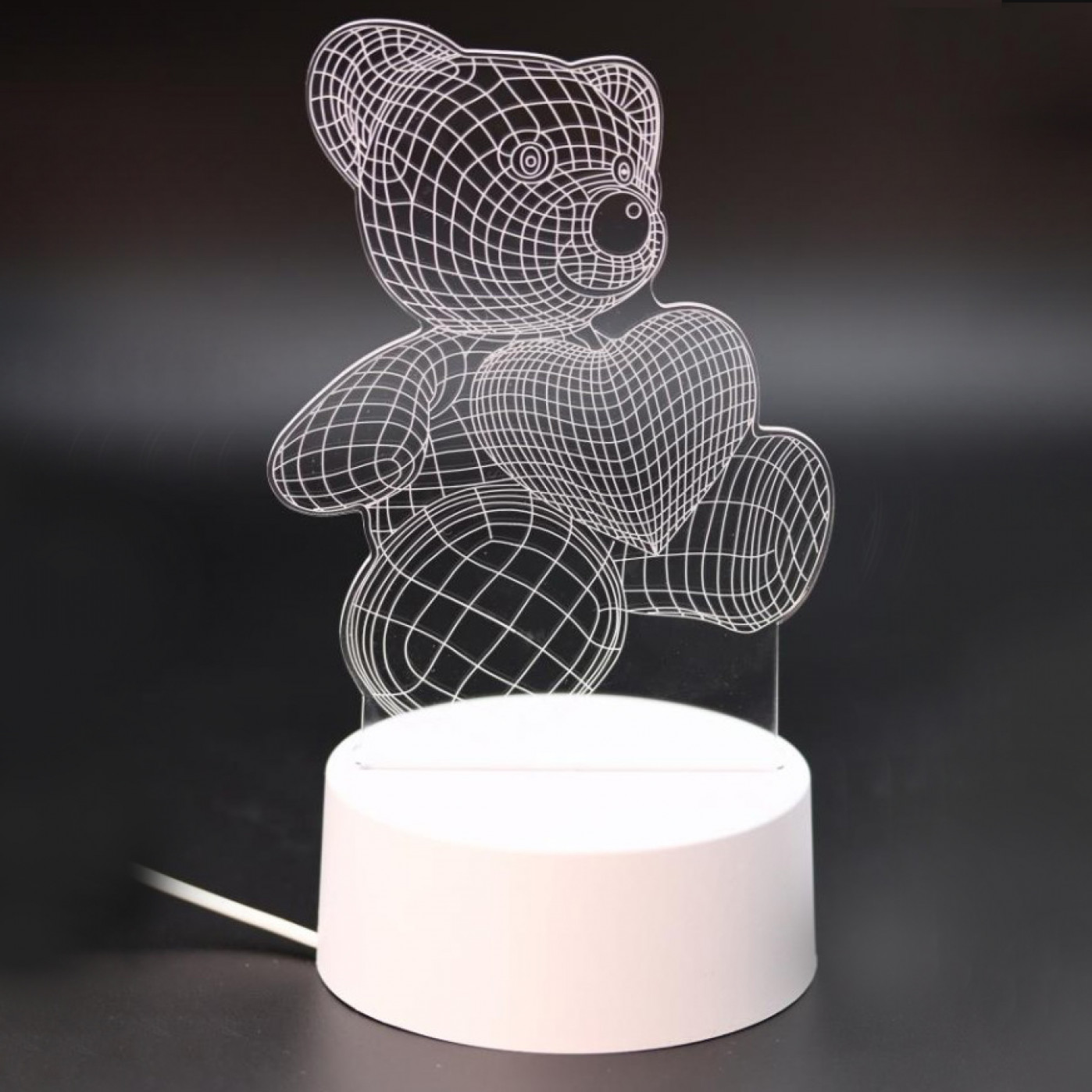 3D Светильник Мишка с сердцем