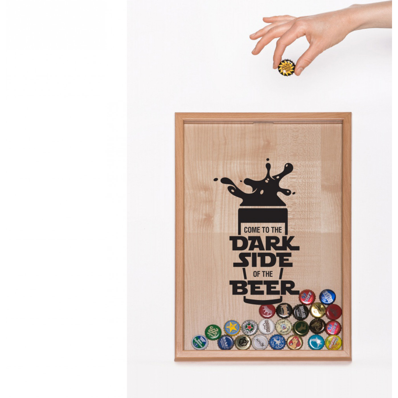 Копилка для крышек из дерева (разные дизайны)