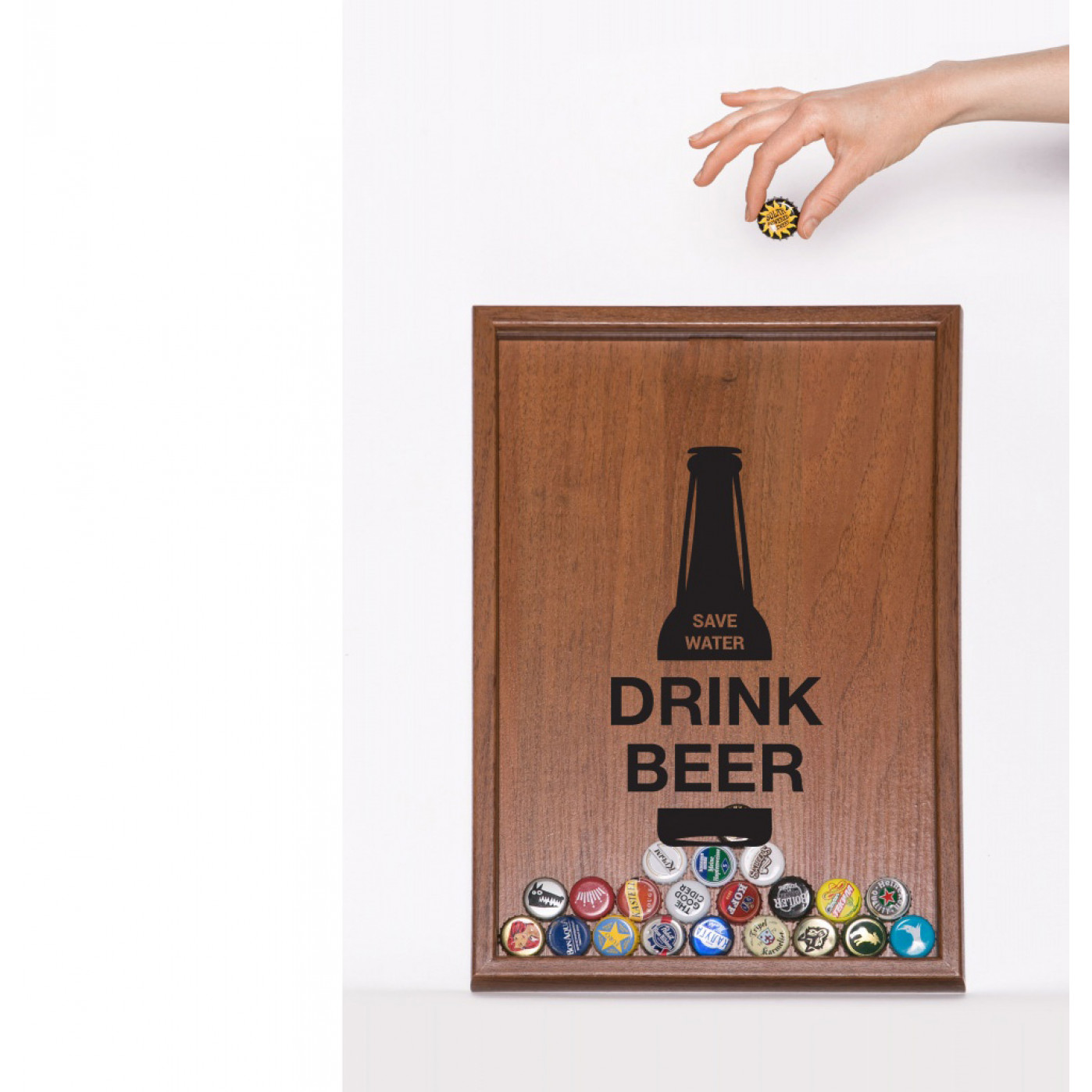 Копилка для крышек из дерева (разные дизайны)