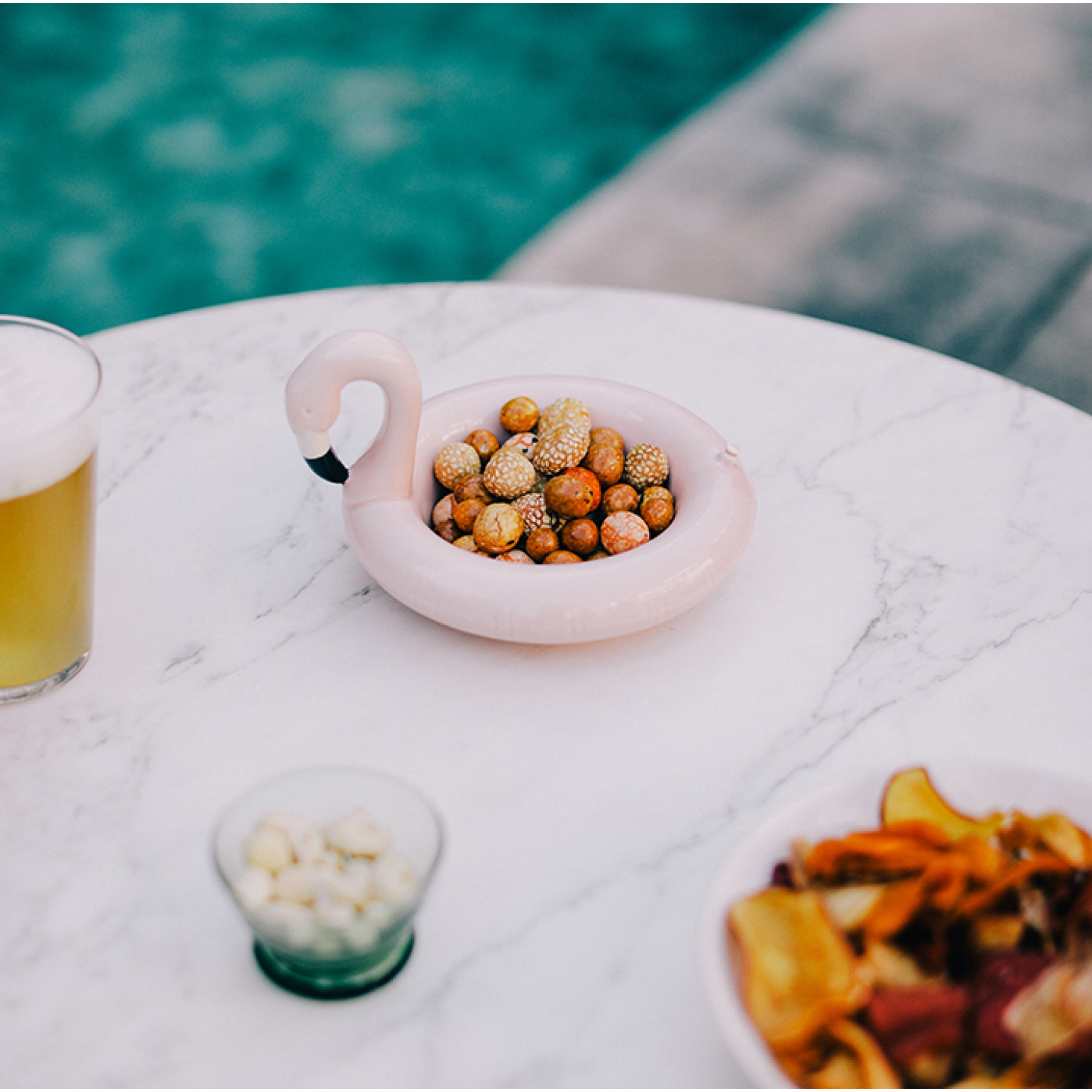 Миска сервировочная керамическая Floatie Flamingo