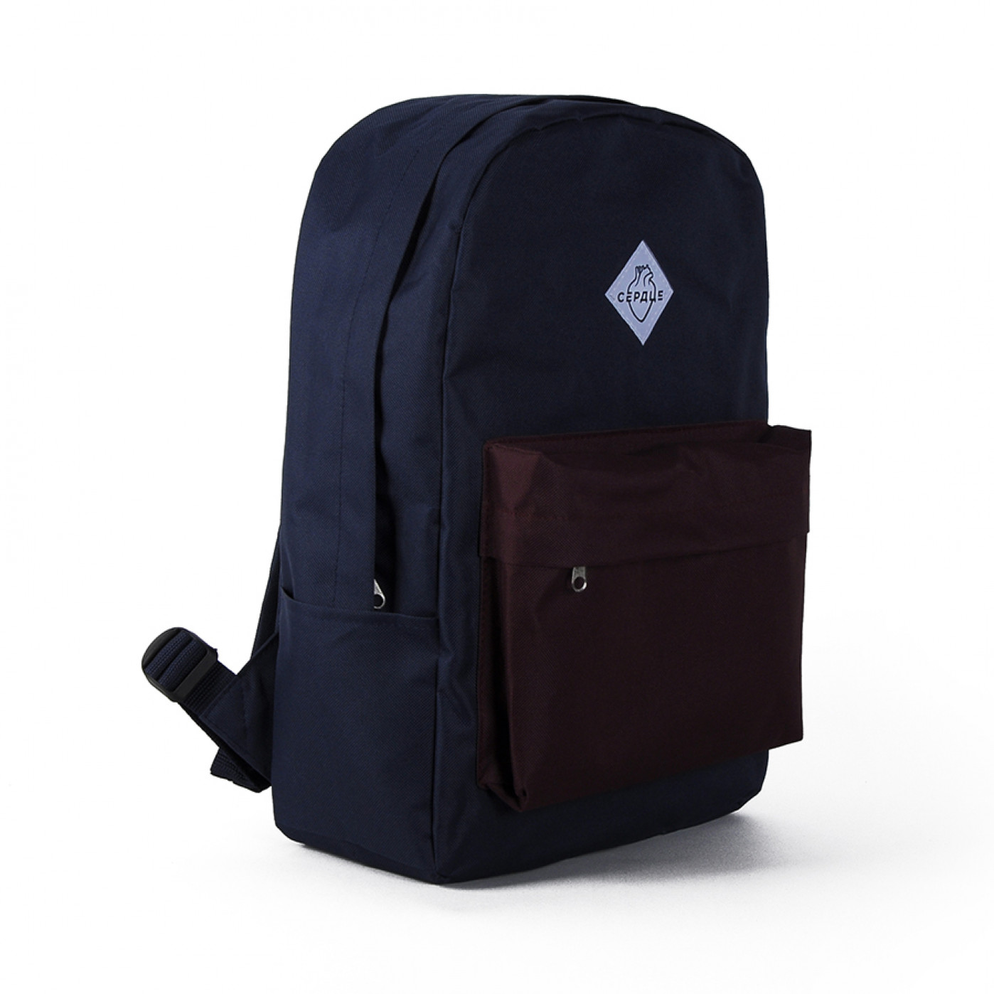 Городской рюкзак Сердце синий с бордовым