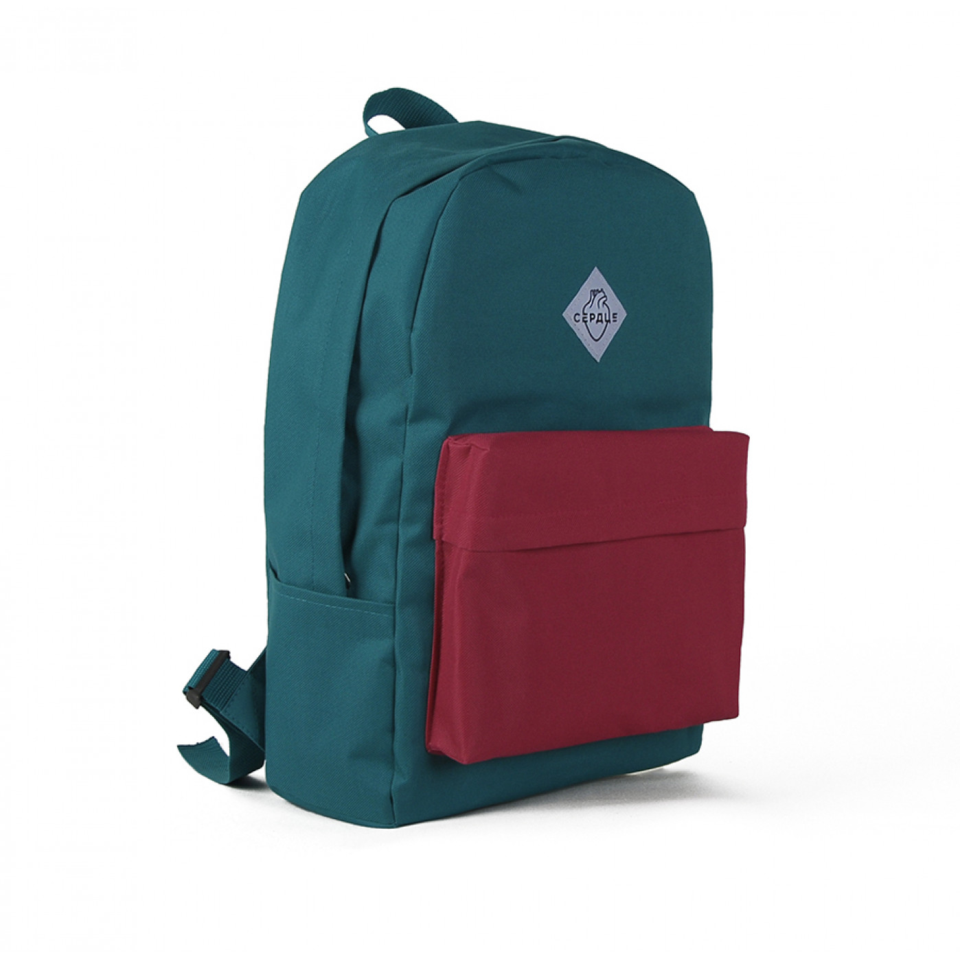 Городской рюкзак Сердце мятный с розовым