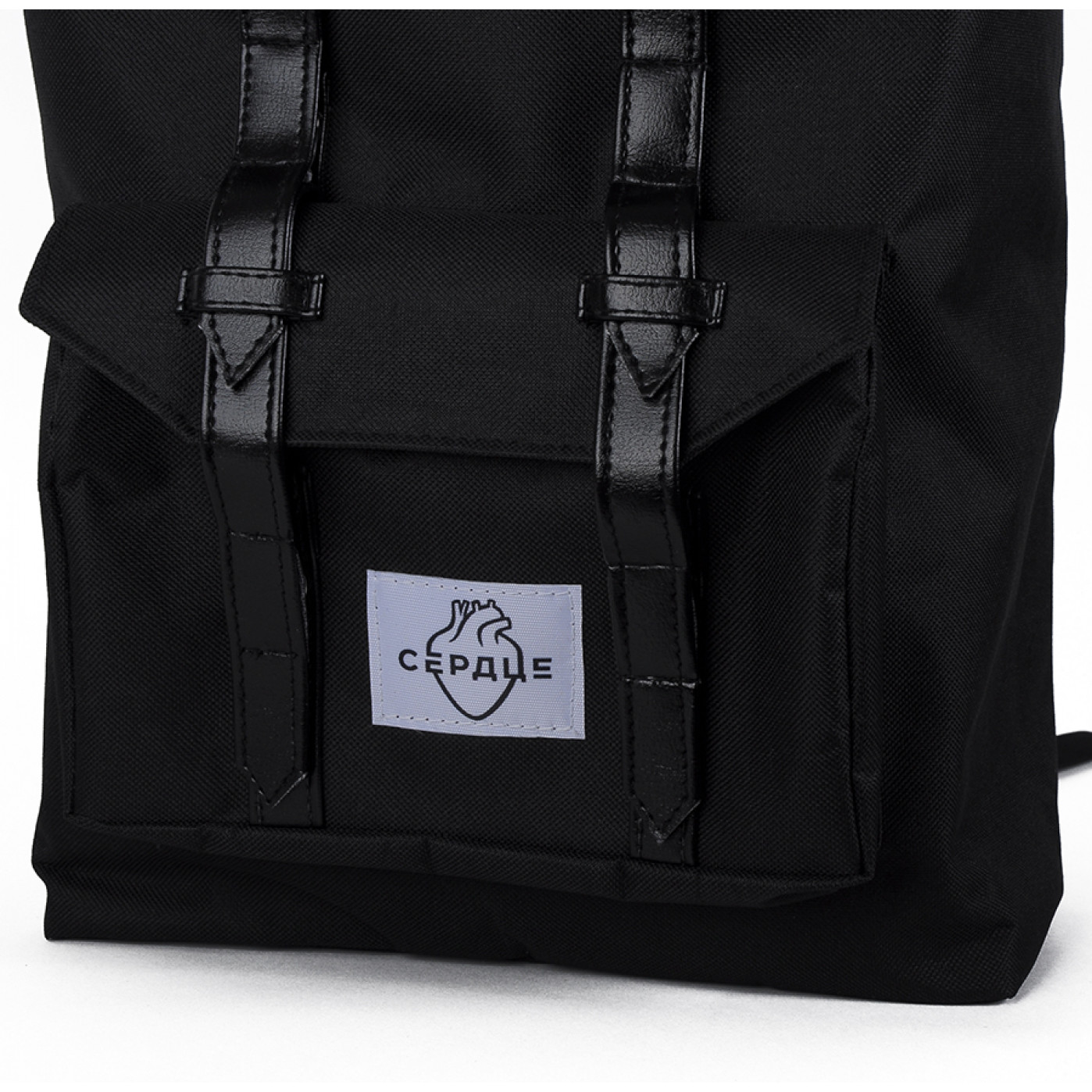 Городской рюкзак Сердце большой черный