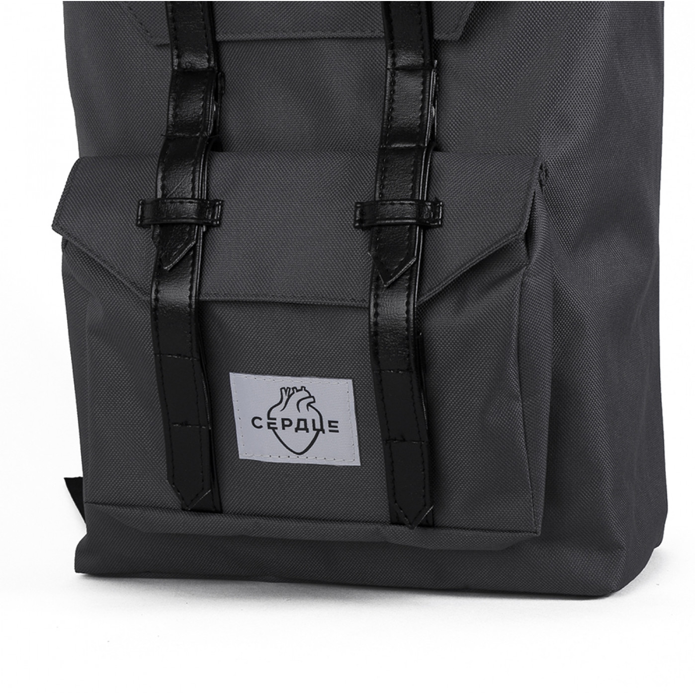 Городской рюкзак Сердце большой серый