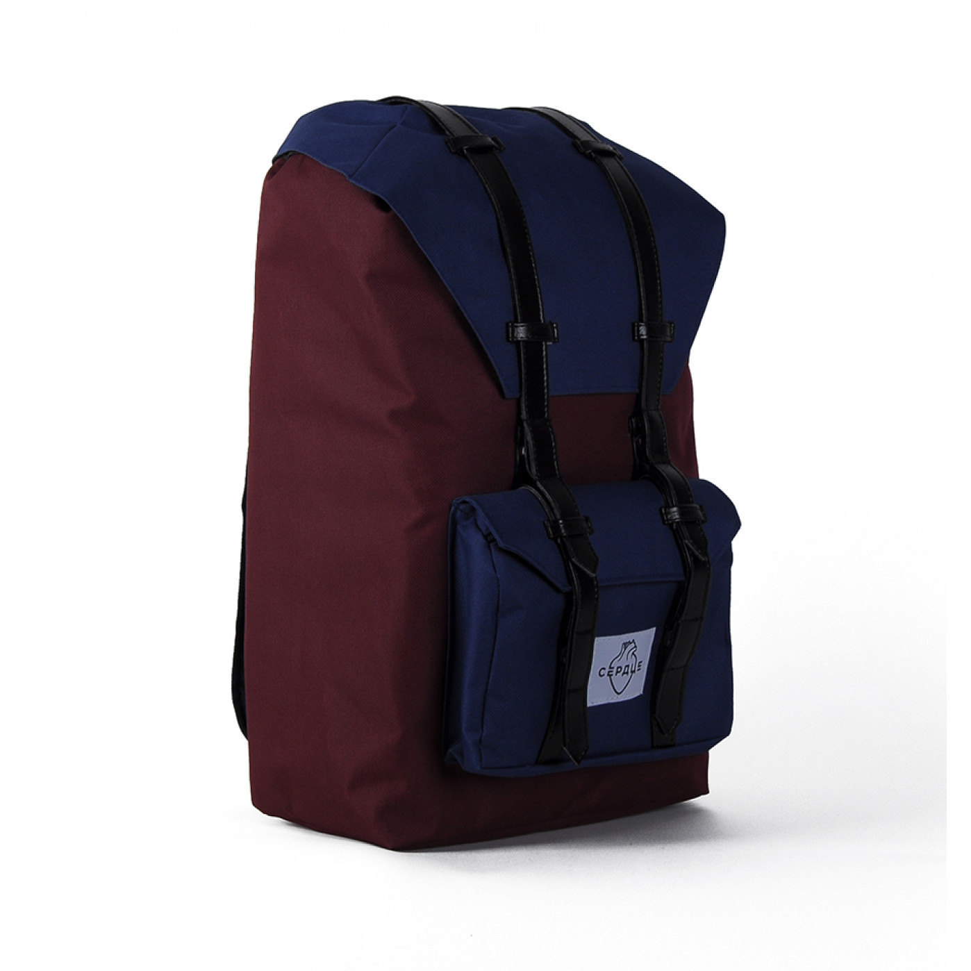 Городской рюкзак Сердце большой Бордовый с синим