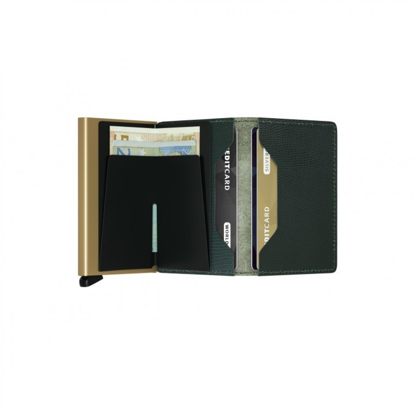 Кошелёк Secrid Slimwallet Rango Green Gold Кошелёк Secrid Slimwallet Rango Green Gold