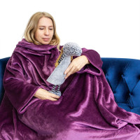 Плед с рукавами Remex Luxury  ExtraSoft Purple-2