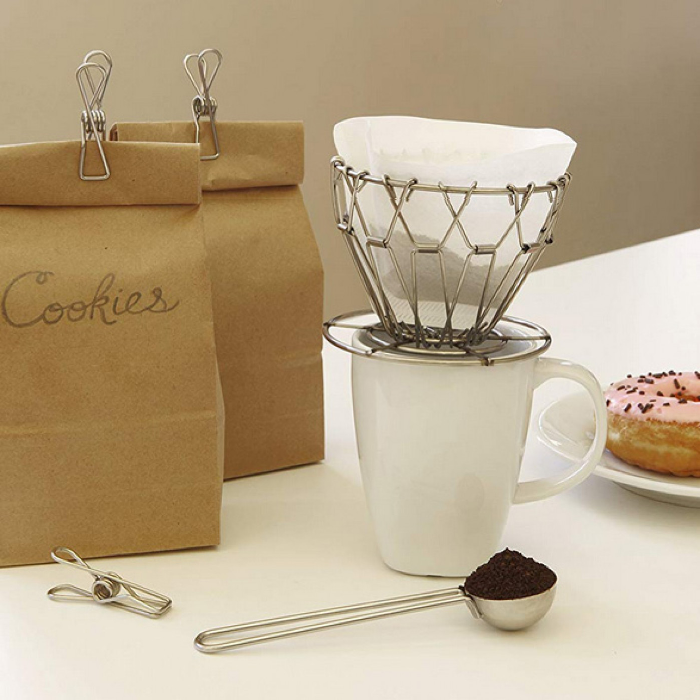 Набор из 5 предметов для приготовления кофе Pour Over Coffe Kit Kikkerland