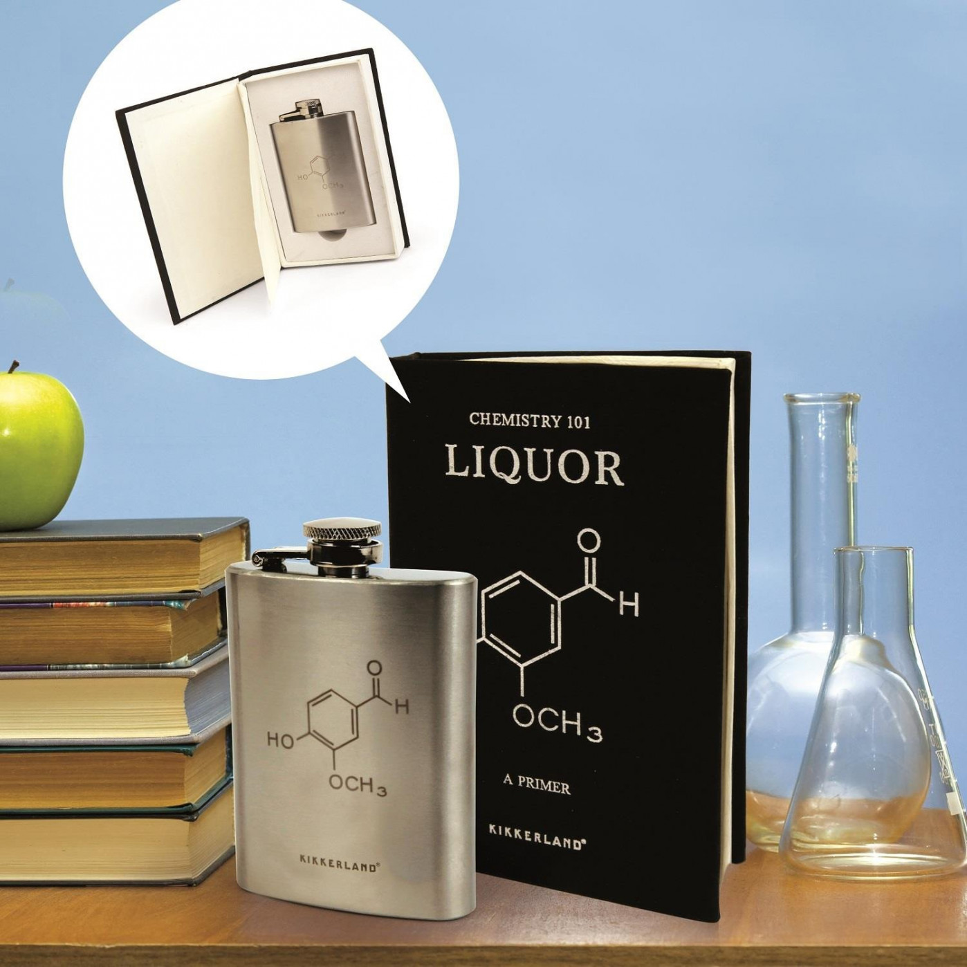 Книга с фляжкой Liquor Chemistry Book Kikkerland Книга с фляжкой Liquor Chemistry Book Kikkerland