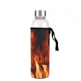 Стеклянная бутылочка с термо-чехлом для воды Kikkerland. Разные дизайны
