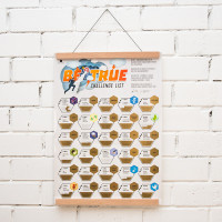 Плакат личностного роста BeTrue Challenge List - 30 вызовов себе С держателем