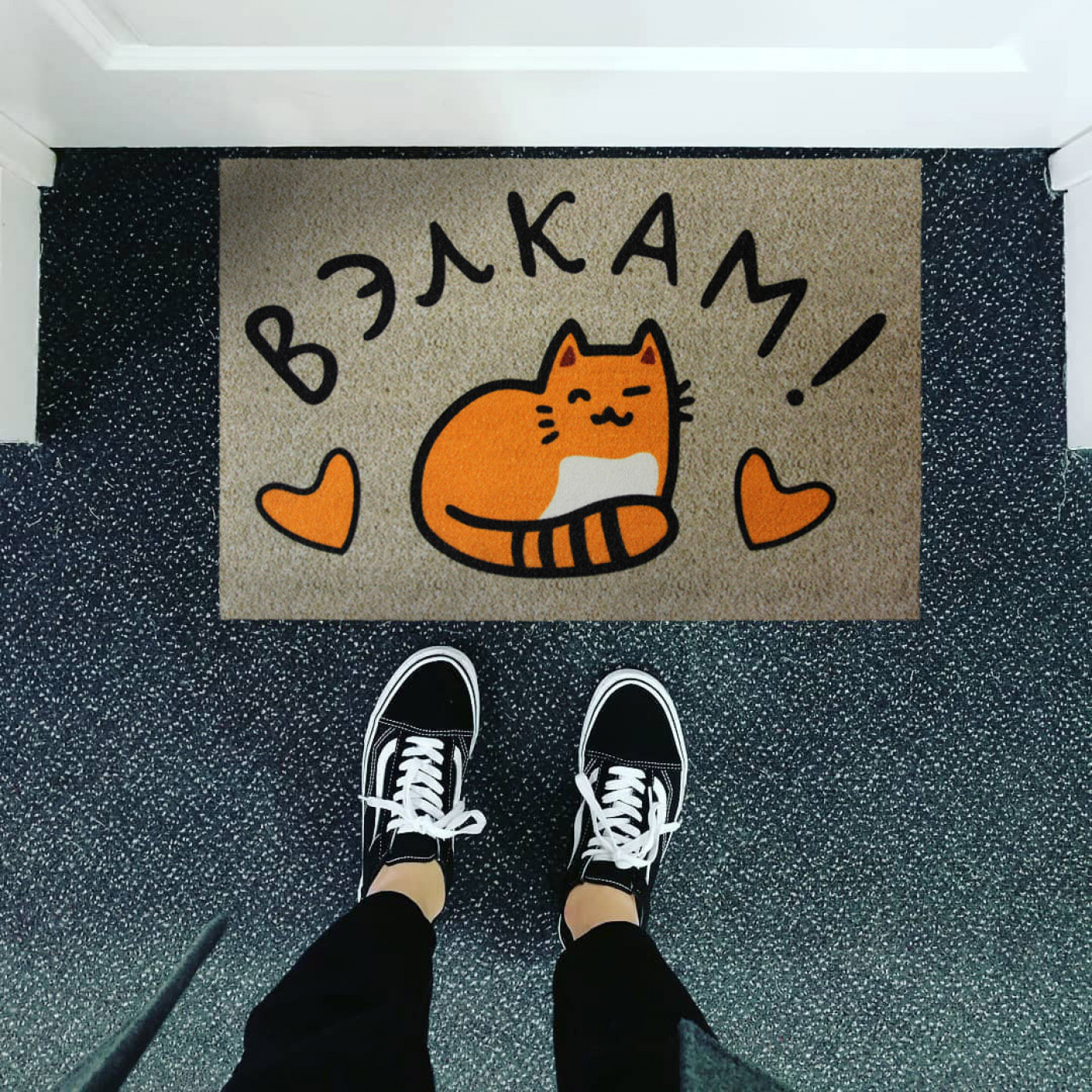 Коврик цветной Вэлкам Кот