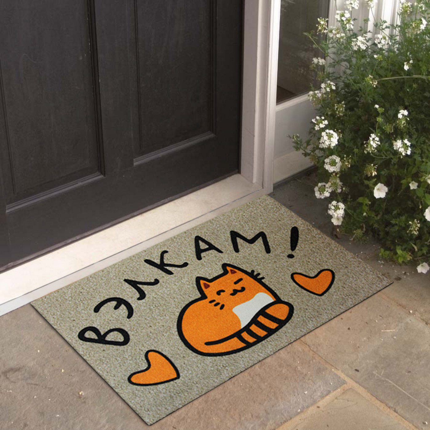 Коврик цветной Вэлкам Кот