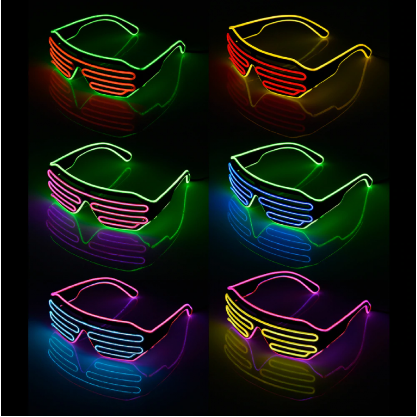 Светящиеся LED очки Жалюзи