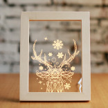 3D светильник в рамке Рождественский олень