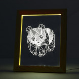 3D светильник в рамке Панда