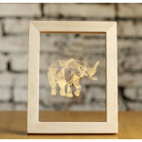 3D светильник в рамке Слон