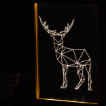 3D светильник в рамке Олень