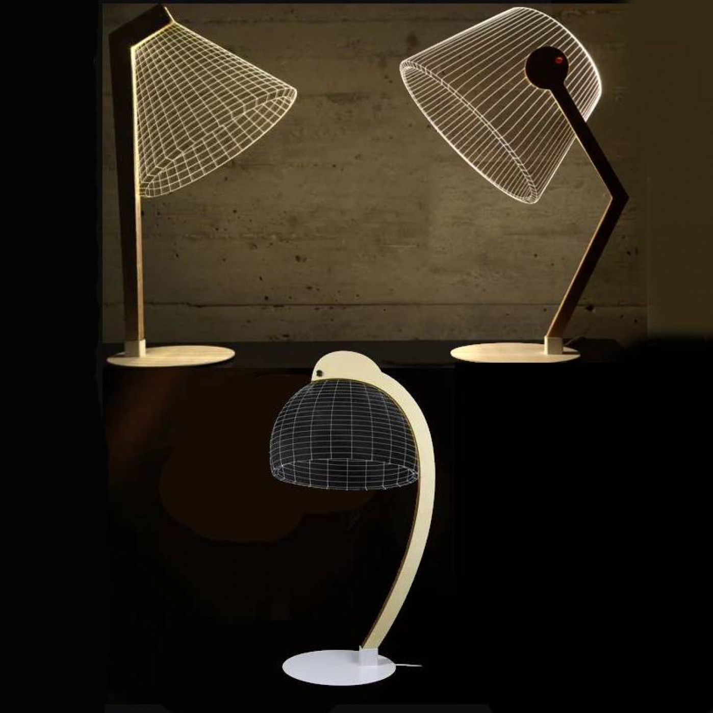 3D светильник на деревянной подставке Пиксар (разные дизайны)