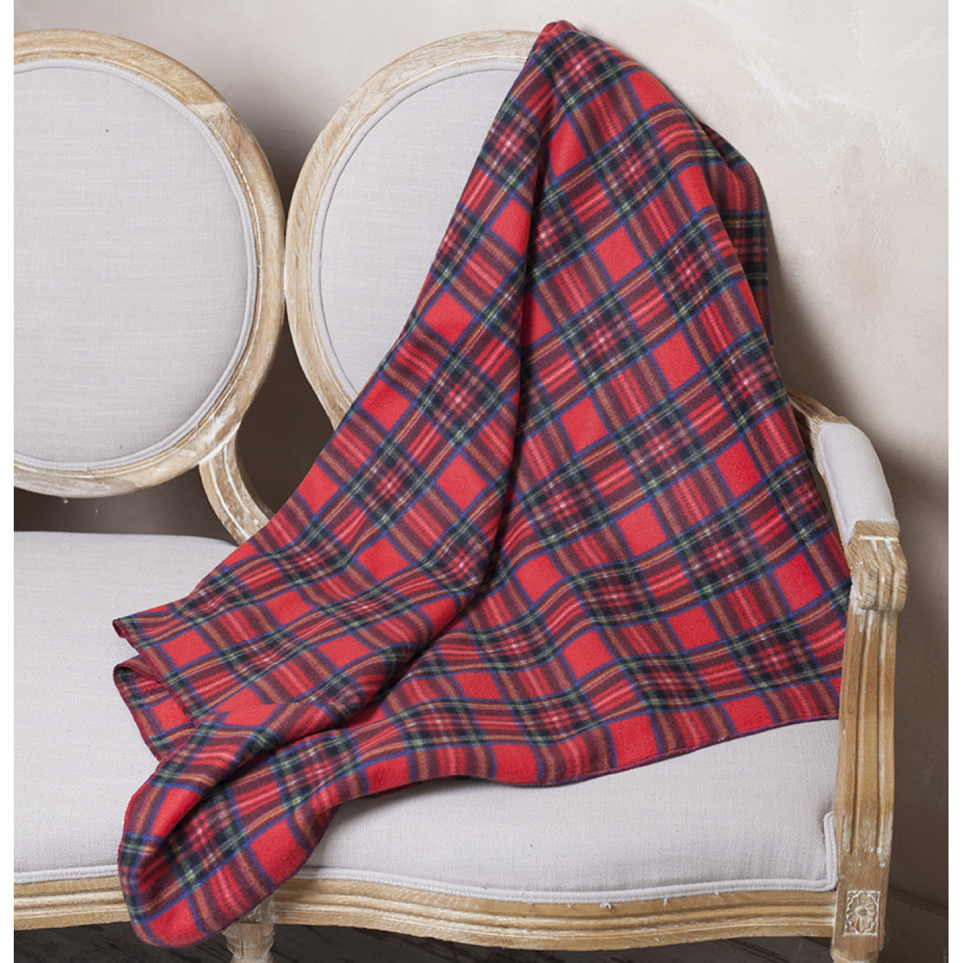 Флисовый Плед Красная Клетка