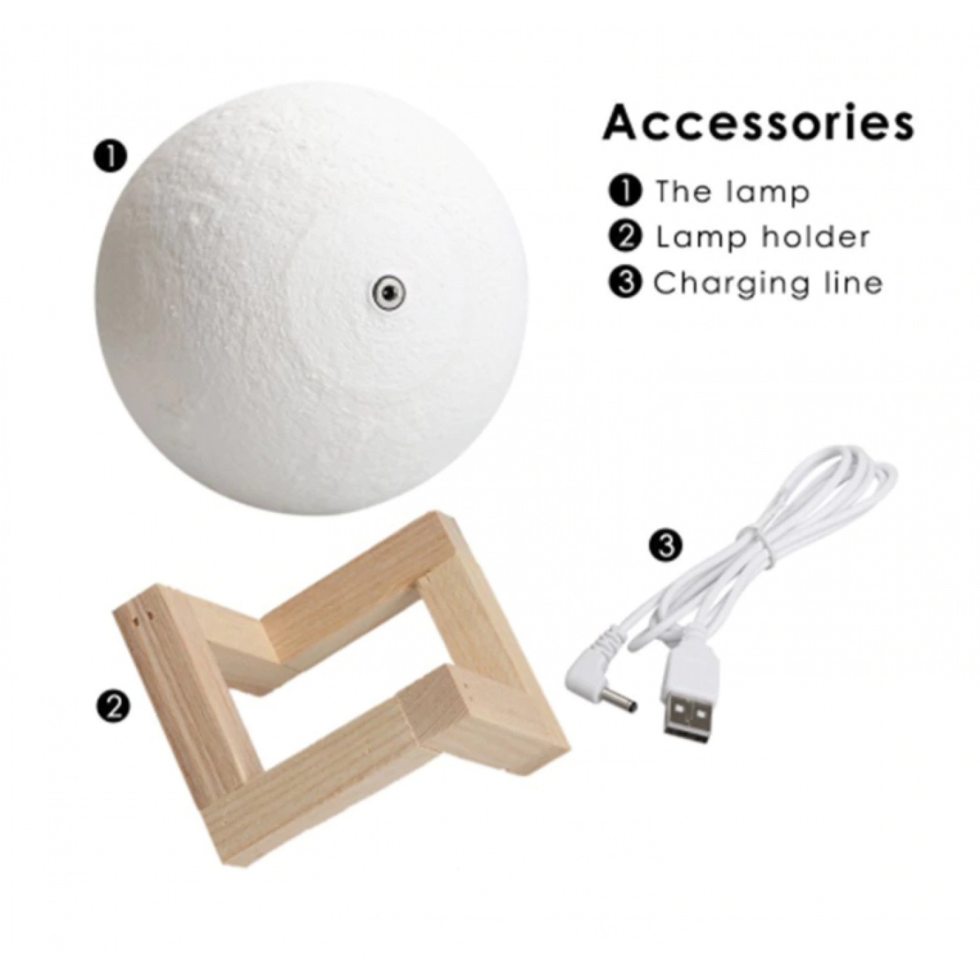 Сенсорный светильник Луна на аккумуляторе M 10 см