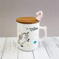 Кружка с крышкой Unicorn Walking