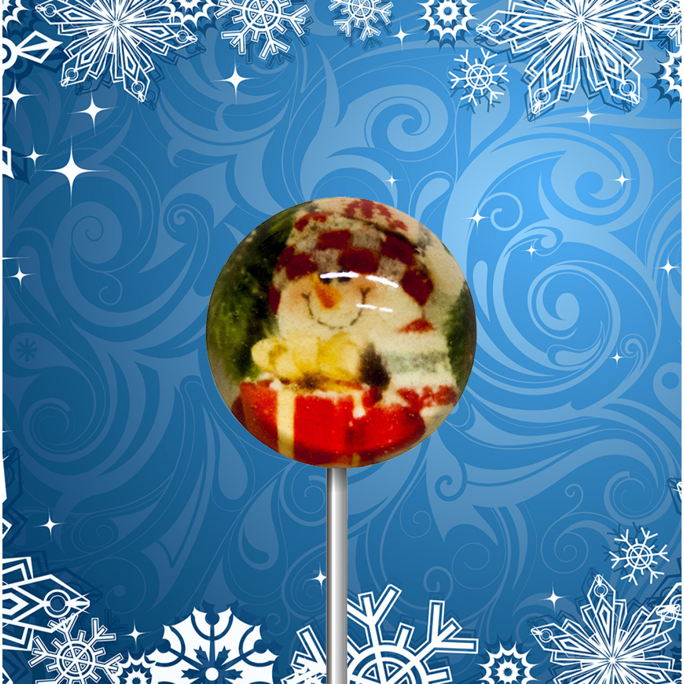 3D леденец Снеговик 3D леденец Снеговик