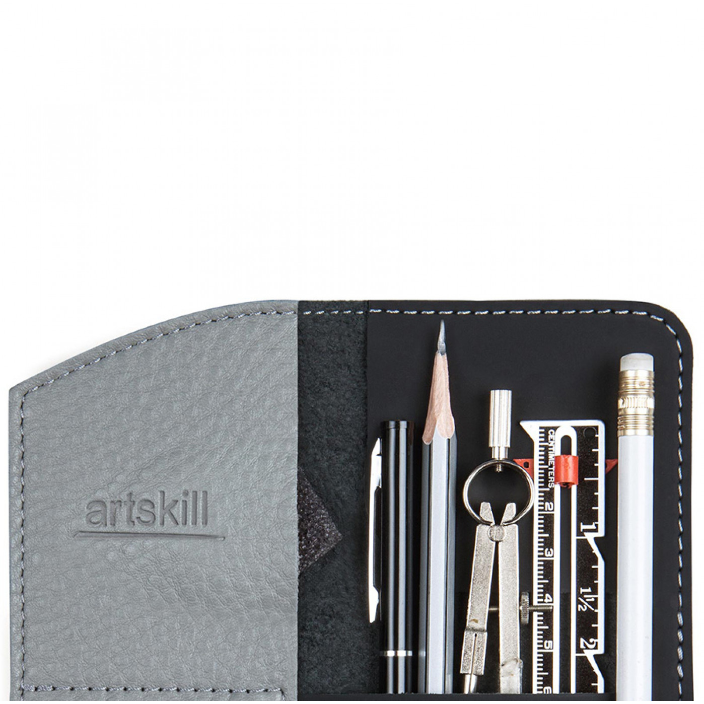 Пенал кожаный Artskill mini серый Пенал кожаный Artskill mini серый