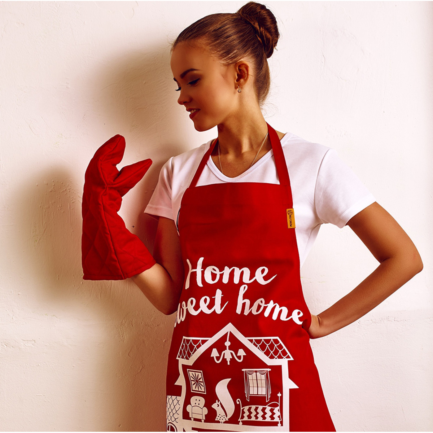 Кухонный фартук Home sweet home красный