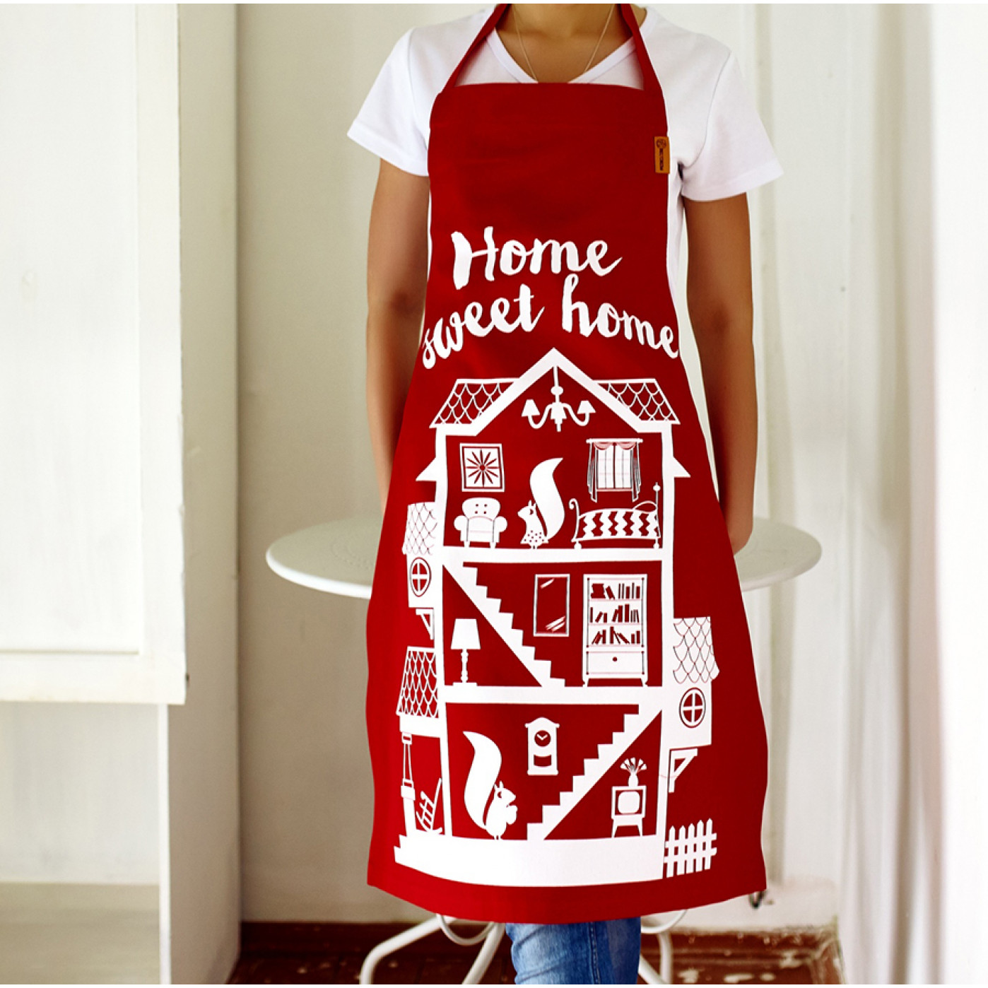 Кухонный фартук Home sweet home красный