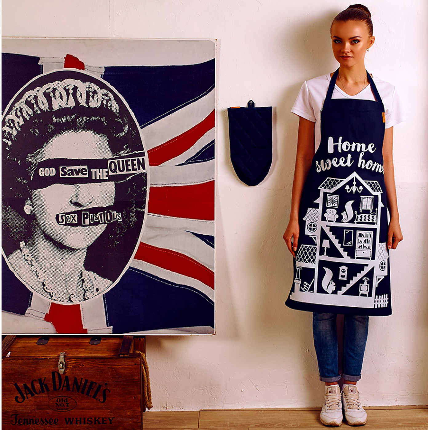 Кухонный фартук Home sweet home синий Кухонный фартук Home sweet home синий