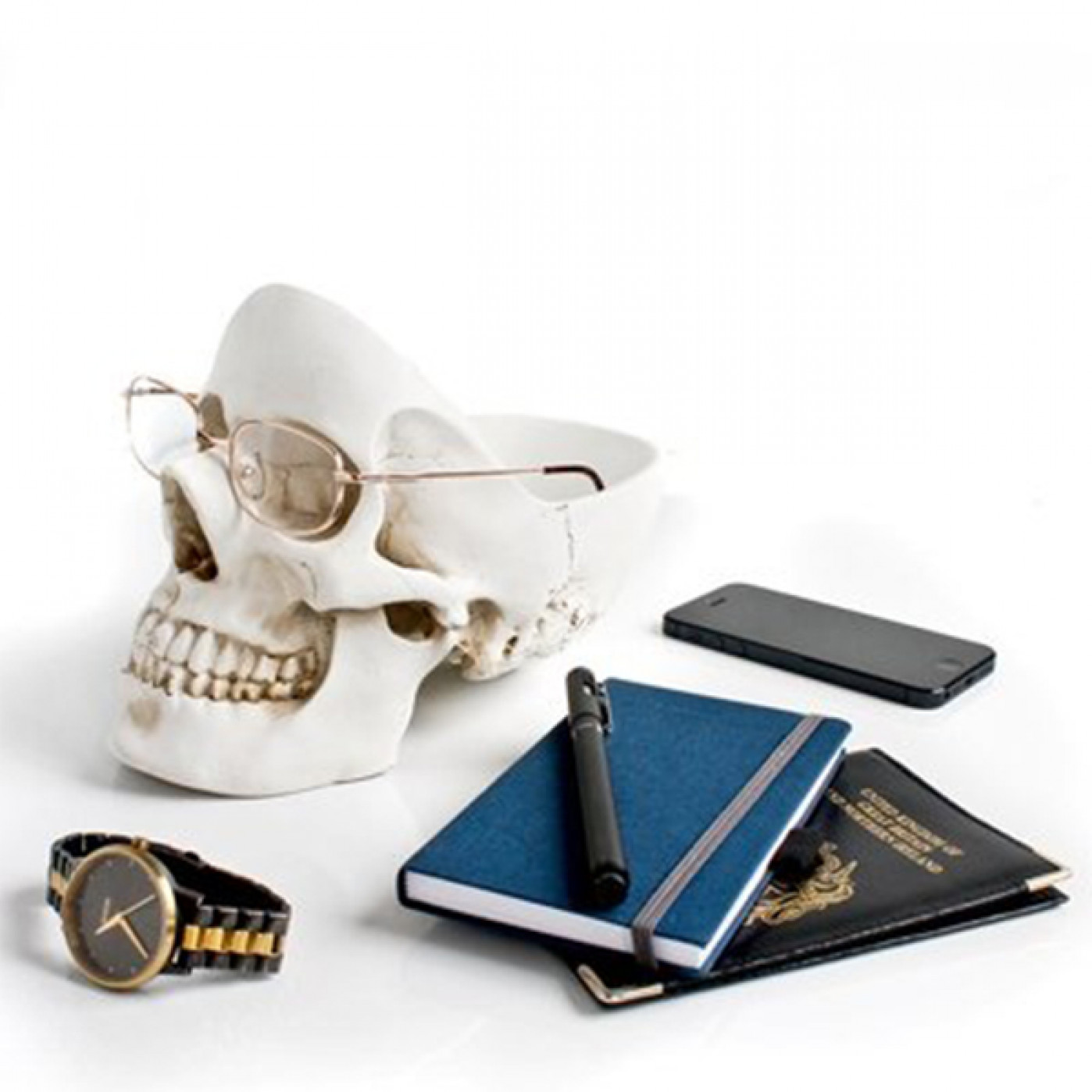 Реалистичный большой органайзер для мелочей Skull (разные цвета)