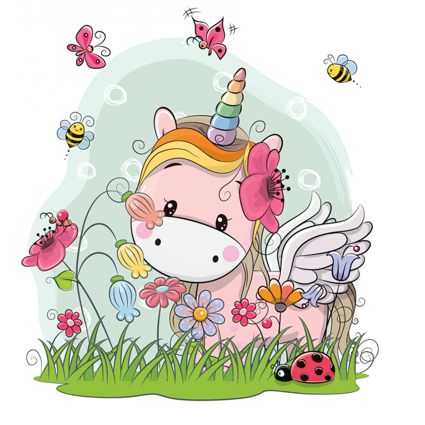 Мини блокнот с единорогами